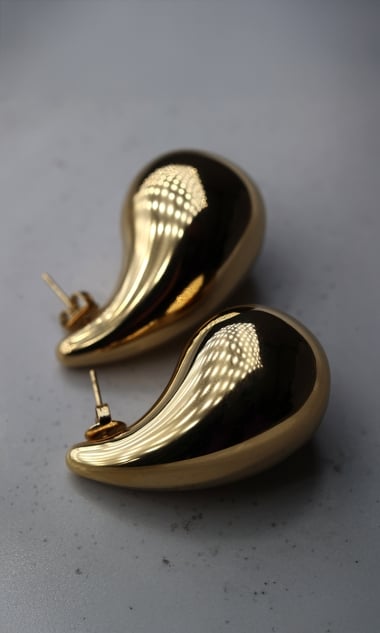Kolczyki Krople 4 Cm Złote